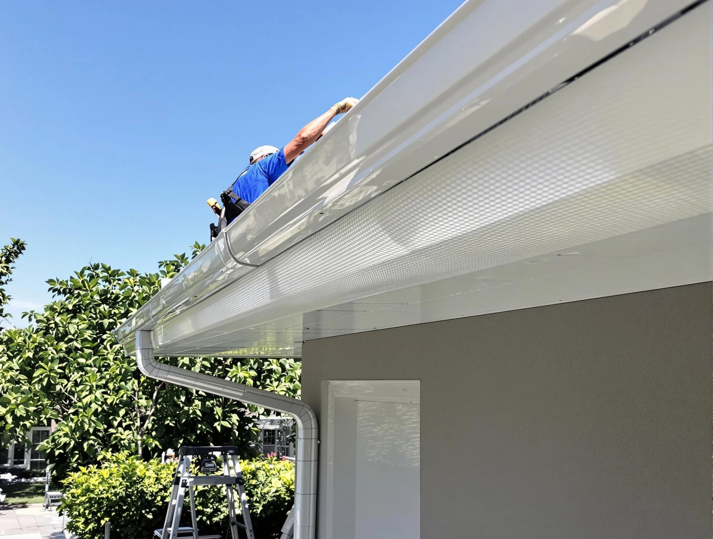 Debris-free gutter guard system by Berea Roofing Company in Berea, OH