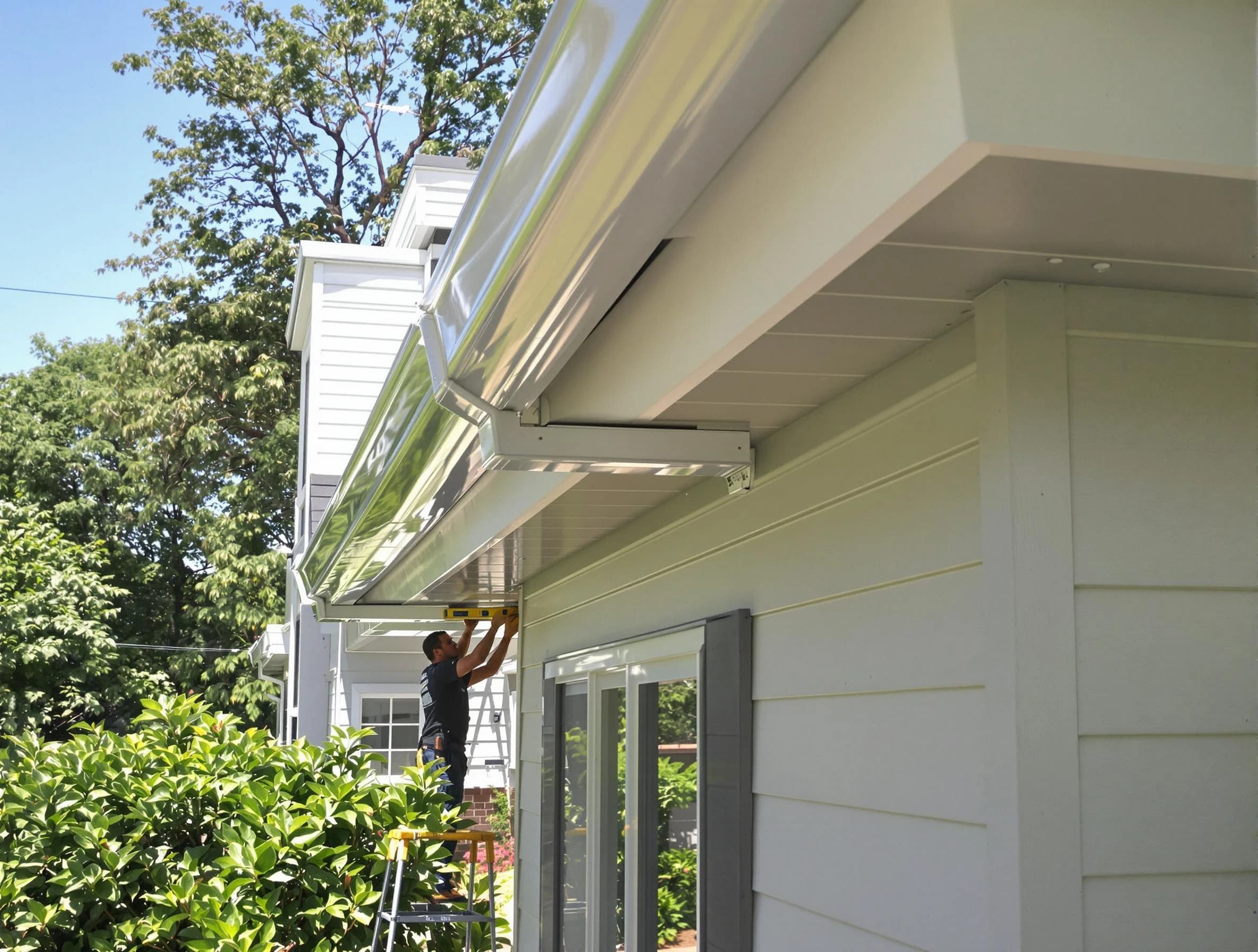 Properly aligned gutter system installed by Berea Roofing Company in Berea, OH