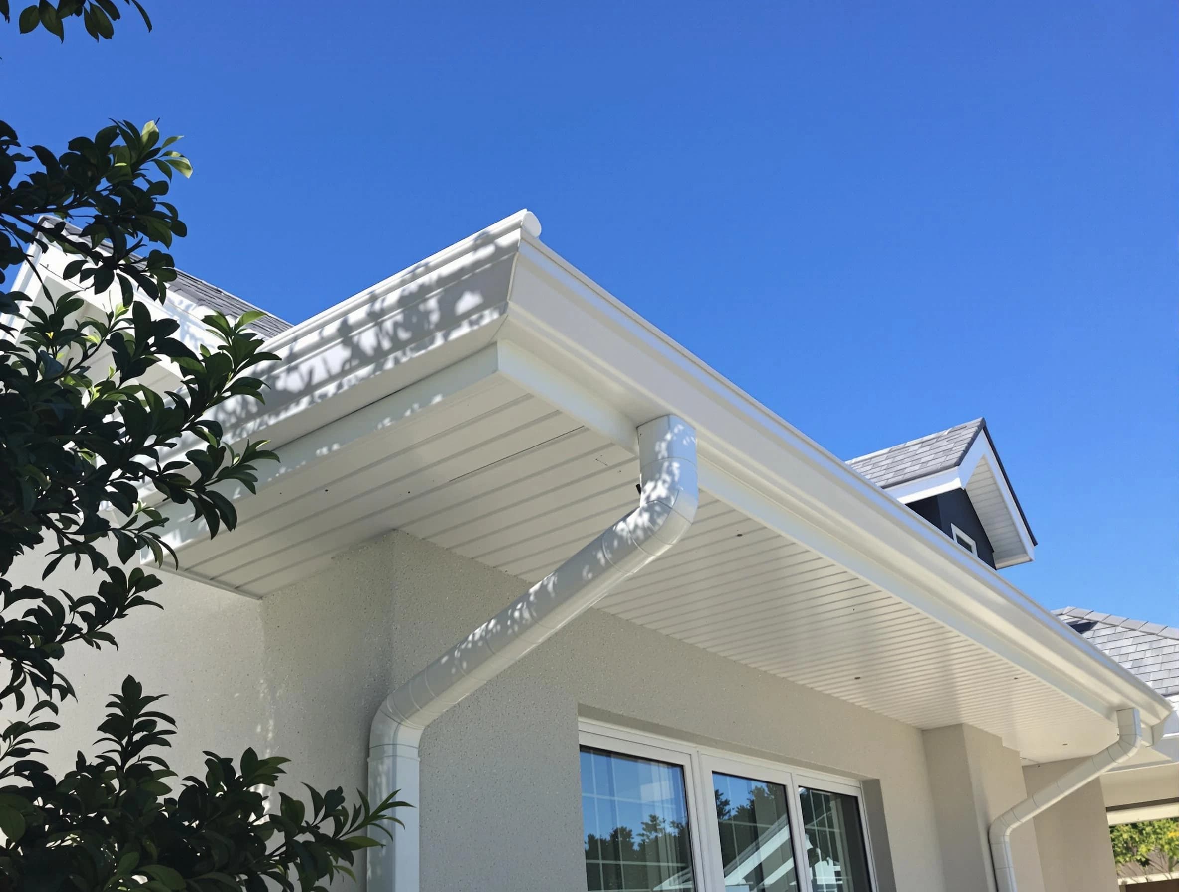 Custom-fit rain gutter system by Berea Roofing Company in Berea, OH