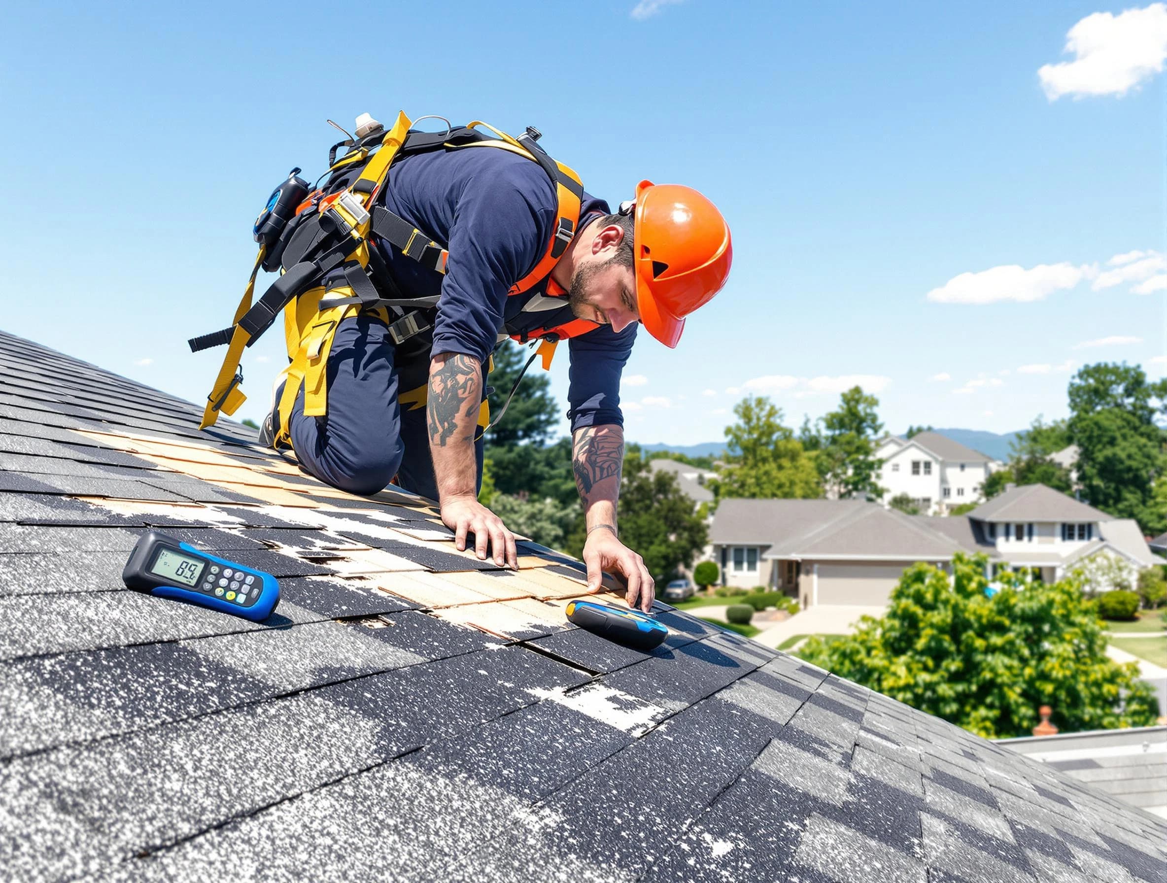 Berea Roofing Company professional performing roof repairs in Berea, OH