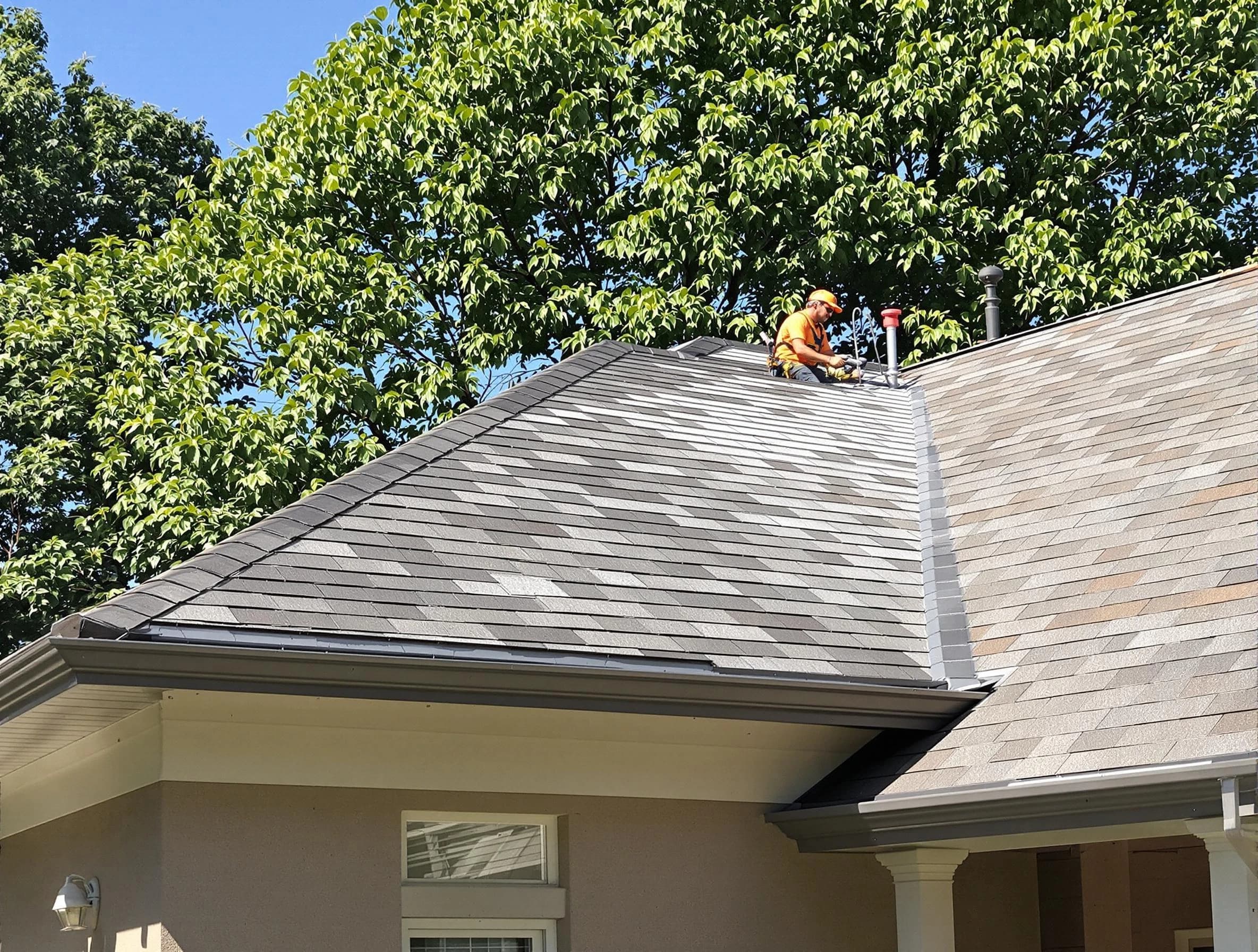 Newly completed shingle roofing by Berea Roofing Company in Berea, OH